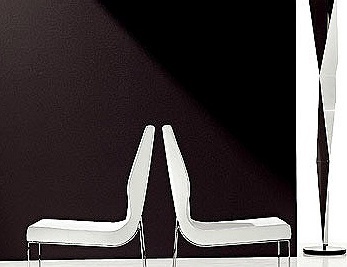 Chair steel frame upholstered in leather or fabric Raja, Bonaldo