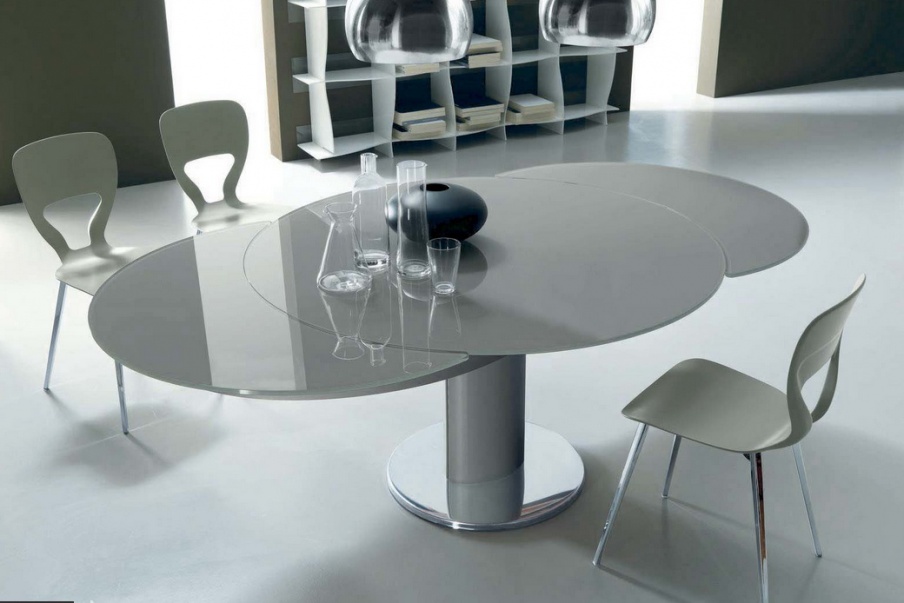 Dining table sliding glass top Giro, Bontempi Casa