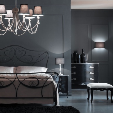 Bed with wrought iron headboard Letto Leila