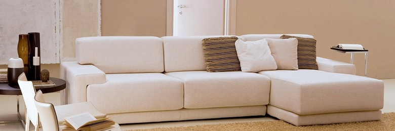 Triple corner sofa upholstered in leather or fabric Archimede, Bontempi Casa