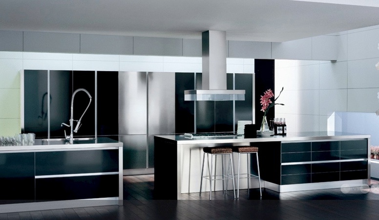 The kitchen is finished with stainless steel Area, Bontempi Casa