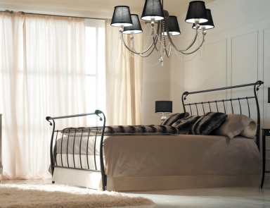 Bed with wrought iron headboard Letto Coc?, Millenotti - Corte Zari (wrought iron bed)