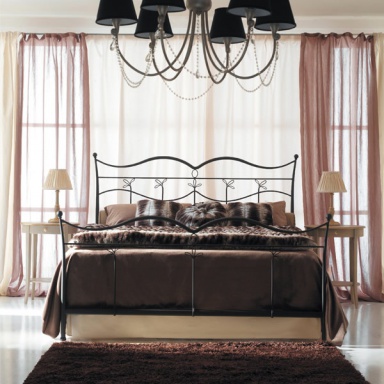 Bed with wrought iron headboard Letto Dolly
