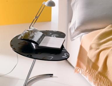 A coffee table on a frame of chromed steel with glass top Bixy, Bontempi Casa