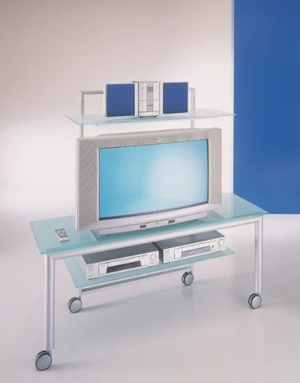 Stand for TV on the frame of steel with glass shelves Elios, Bontempi Casa