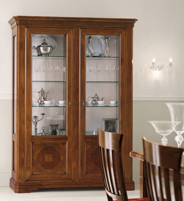 The sideboard on a frame of solid poplar with glass doors 4222Zl / 4222ZG, Bruno Piombini