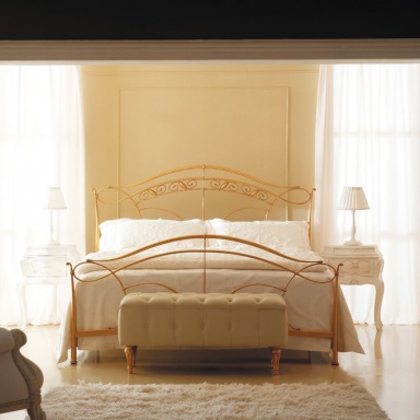 Bed with wrought iron headboard Letto Aramis