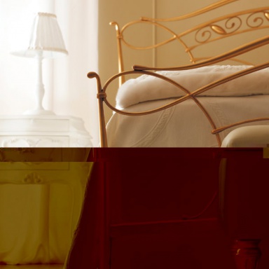 Bed with wrought iron headboard Letto Aramis
