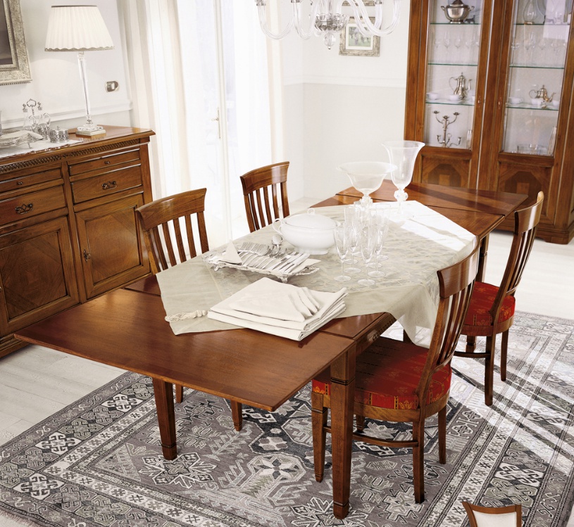 Dining table sliding on a frame of solid beech 4438, Bruno Piombini