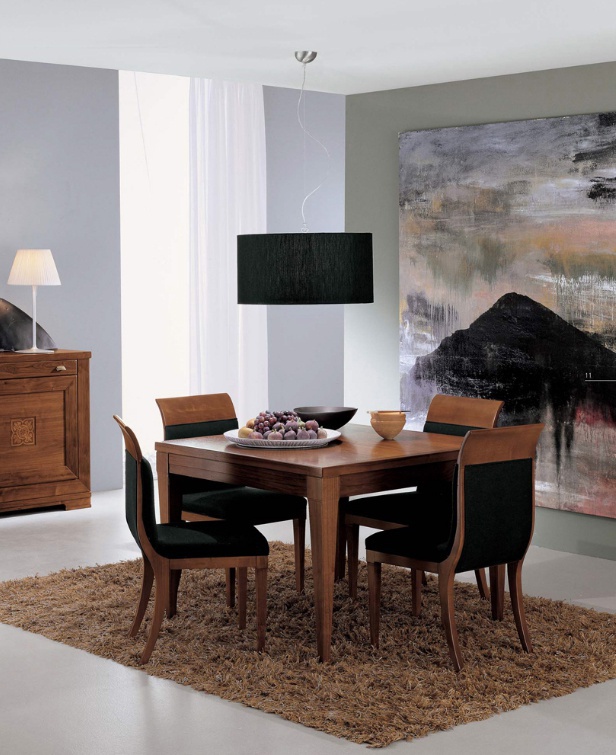 Dining table sliding on a frame of beech 8032, Bruno Piombini