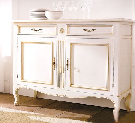 Wooden sideboard in figured legs, Flai