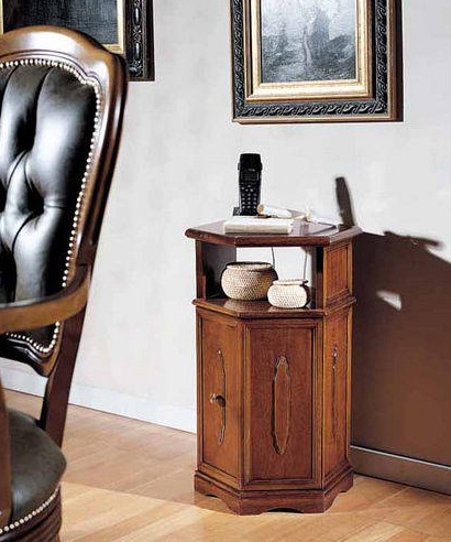 Telephone hexagonal table on a frame of solid wood 236, BTC