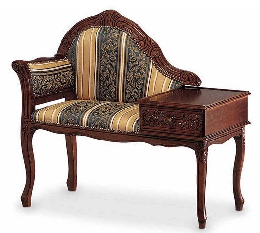 Bench with stand for phone on the wooden frame 255, BTC