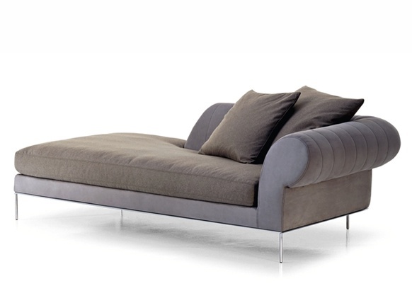 Daybed frame metal upholstered in leather or fabric Deja Vu, Busnelli