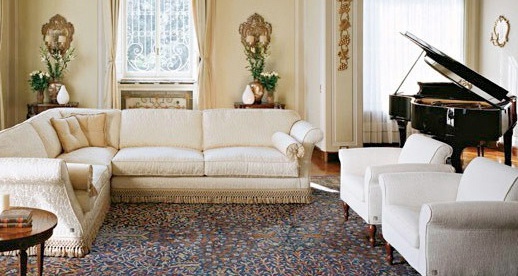 Modular corner sofa on a frame of solid wood covered with a cloth'eglantyne, Busnelli