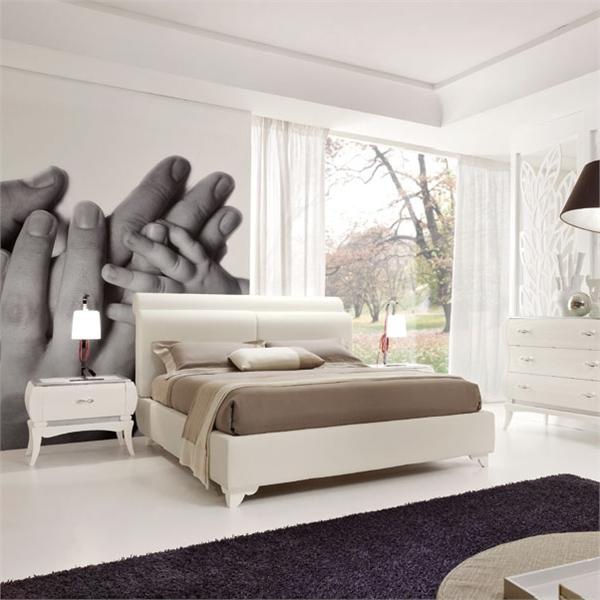 Double bed with high headboard, Grilli