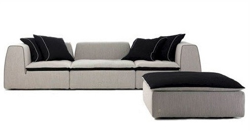 Poof on a frame of metal and solid wood upholstered in fabric Igloo, Busnelli