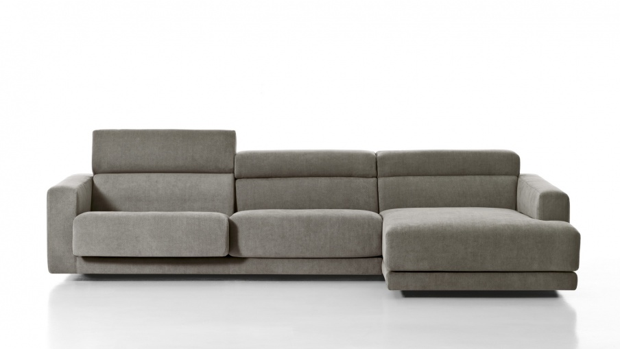 Corner modular sofa with frame made of metal and plywood upholstered in fabric Mike, Busnelli