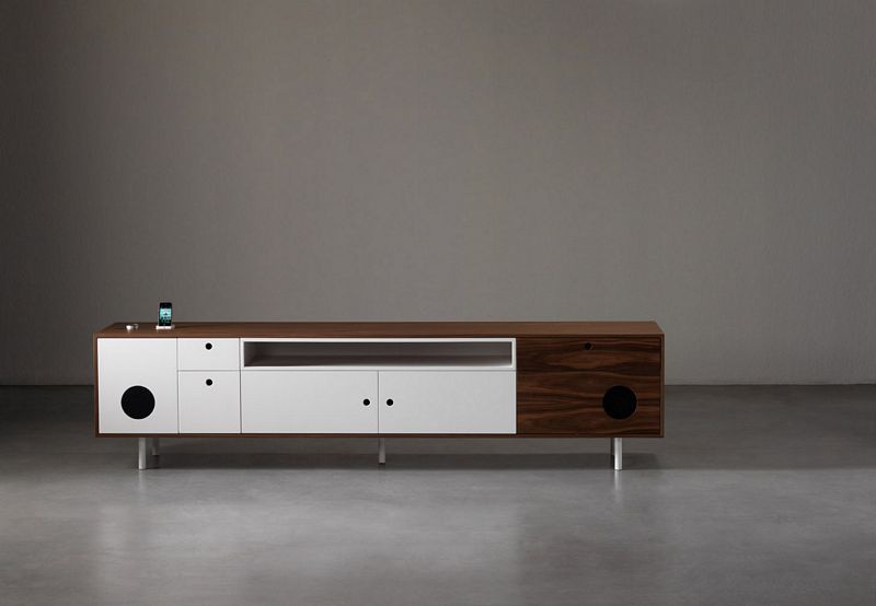 The Cabinet of natural wood Caixa, Miniforms