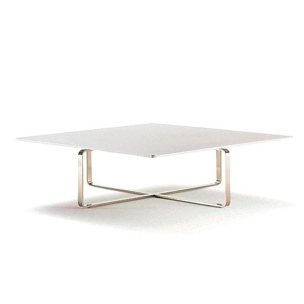 Coffee table with steel frame and wooden table top Master, Arflex 