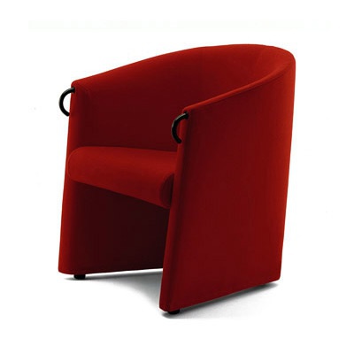 Armchair with frame made of metal, filled with polyurethane foam and upholstered in leather or textile fabric Maxitonda, Arflex