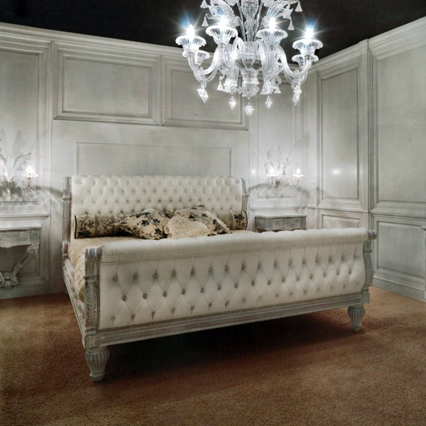 Double bed with upholstered headboard, Megaros