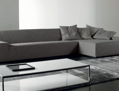 Corner sofa with a hidden frame, Damon Modular - Meridiani