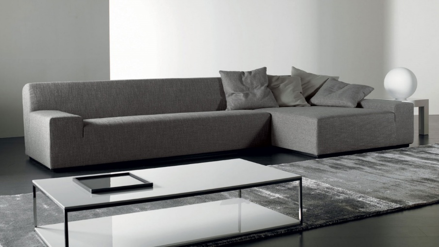 Corner sofa with a hidden frame, Damon Modular - Meridiani
