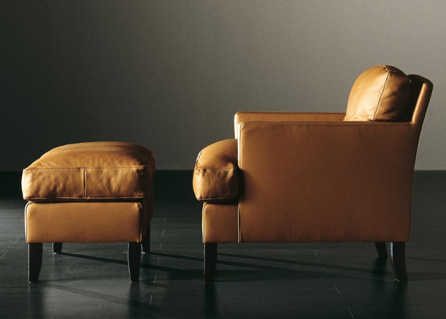 Chair with Ottoman foot Gabin, Meridiani