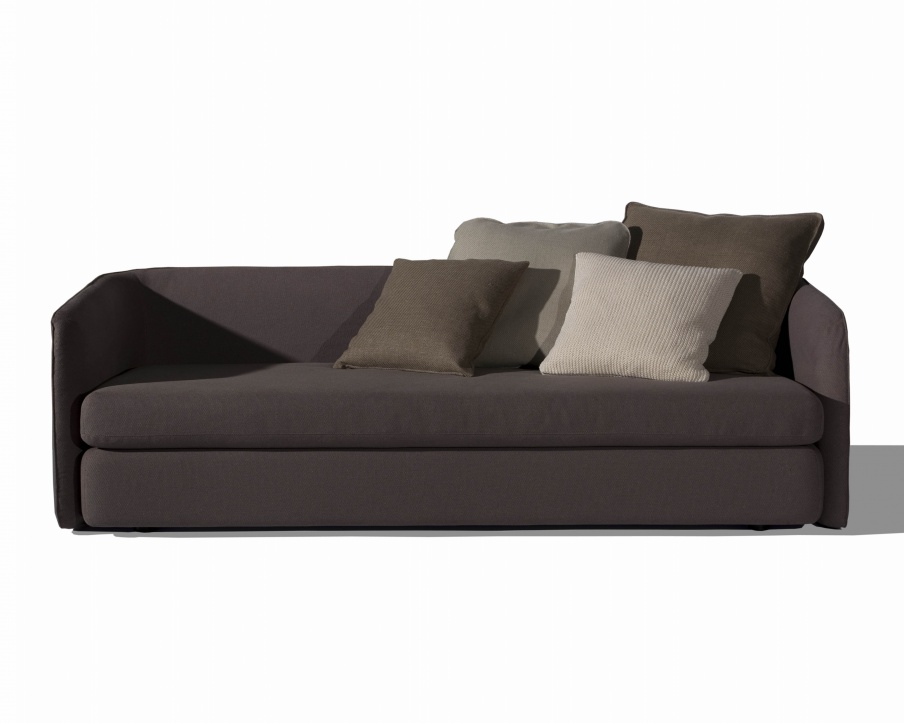 Two seater sofa with frame made of metal, filled with polyurethane foam and upholstered in textile fabric Coast Arketipo 