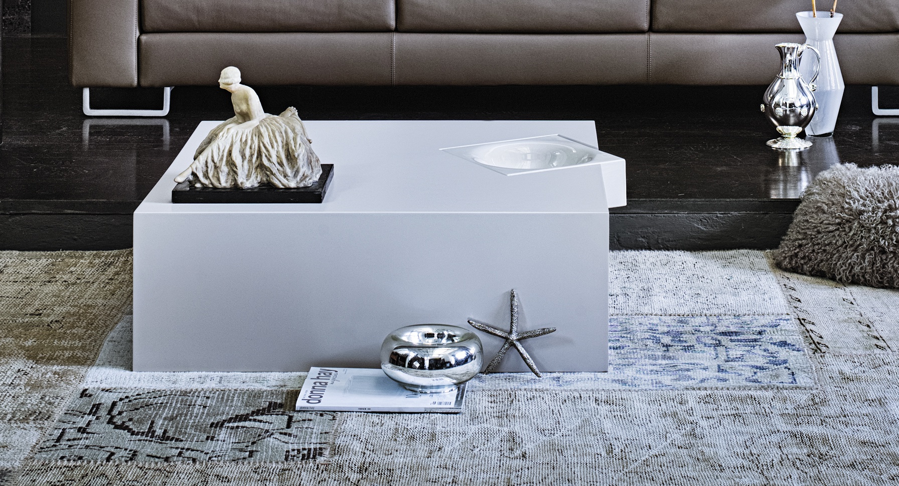 Coffee table with the case of PUF Dent, Arketipo Luxury furniture MR
