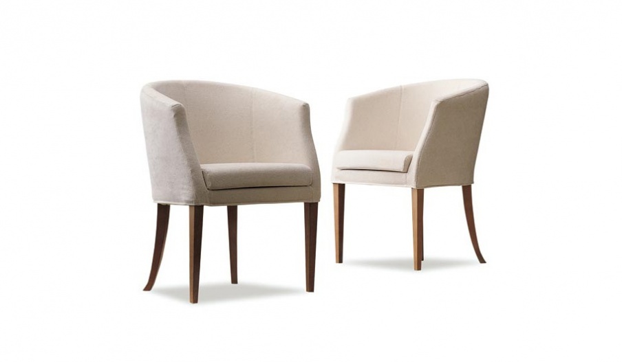 Armchair with frame made of metal, filled with polyurethane foam and upholstered in textile fabrics Flora, Arketipo