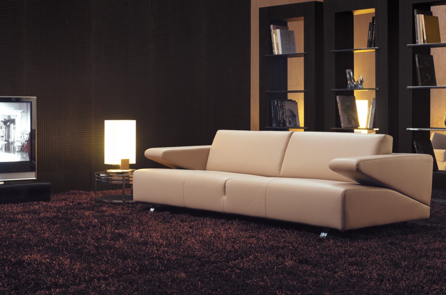 Sofa with metal legs and upholstery of textile fabric Jet, Arketipo