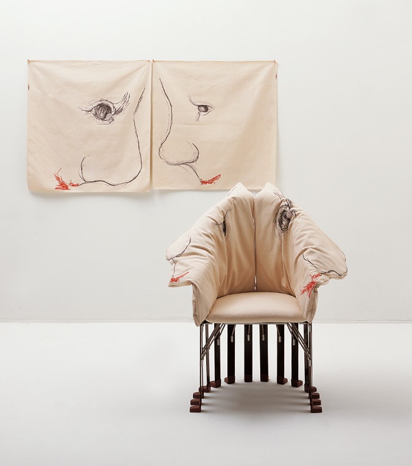 Armchair in fabric, Meritalia