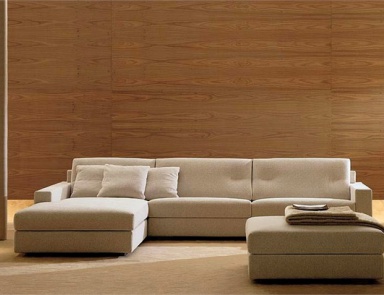 Corner modular sofa with frame made of solid beech wood, legs made of metal and filler of polyurethane foam Komodo, Arketipo
