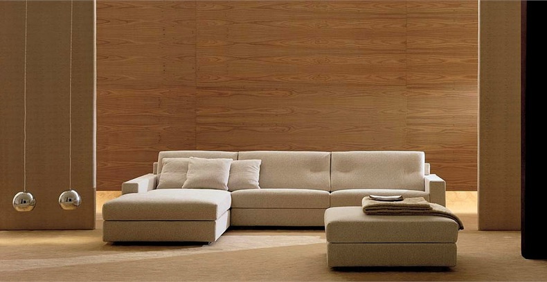 Corner modular sofa with frame made of solid beech wood, legs made of metal and filler of polyurethane foam Komodo, Arketipo