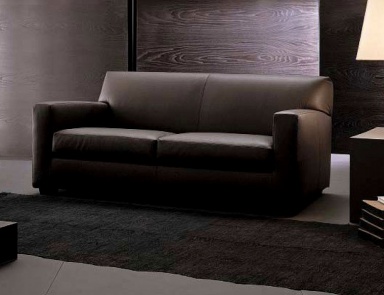 Sofa upholstered in leather Kubis, Arketipo