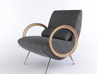 Chair with upholstery textile fabric Milu, Arketipo