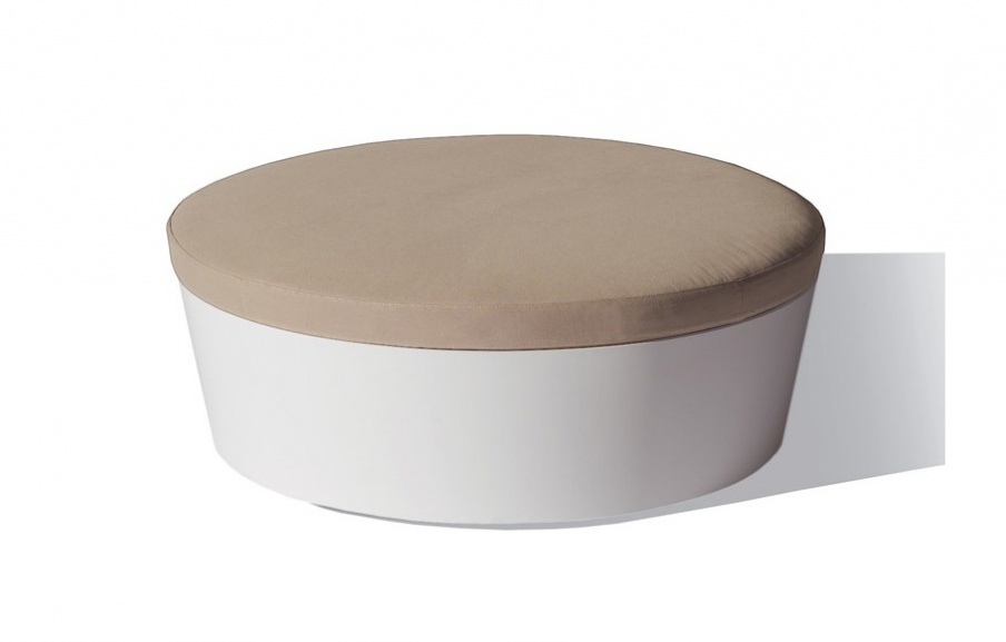 Pouf with metal frame and upholstery of textile fabric Moya, Arketipo