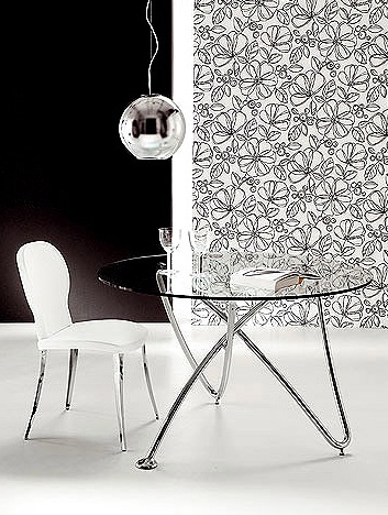 Round dining table with glass top H2O, Bonaldo