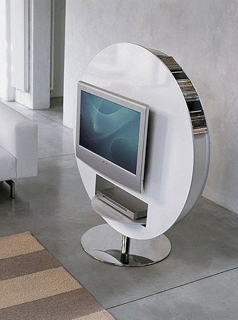 Stand for TV on the revolving frame chrome steel their Vision, Bonaldo