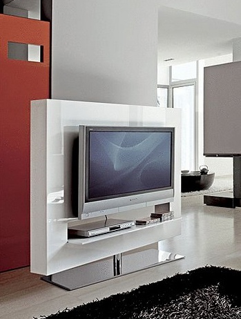 Stand for TV on the revolving frame chrome steel their Panorama Bonaldo