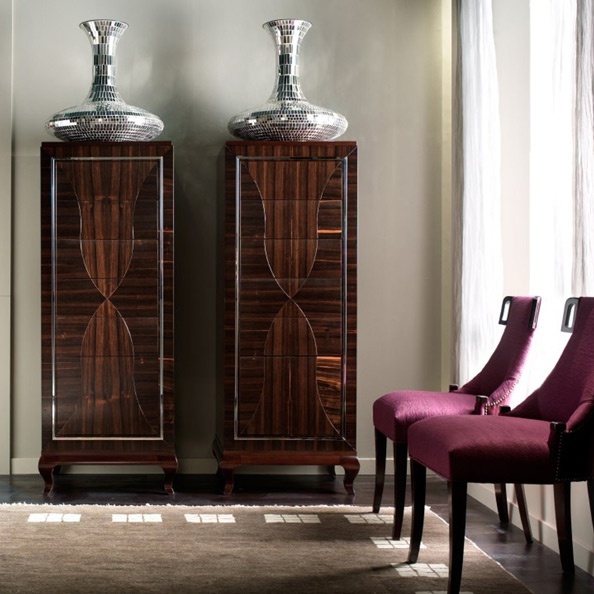 Bookcase or cupboard with housing made of solid wood and veneer finish Arte Brotto