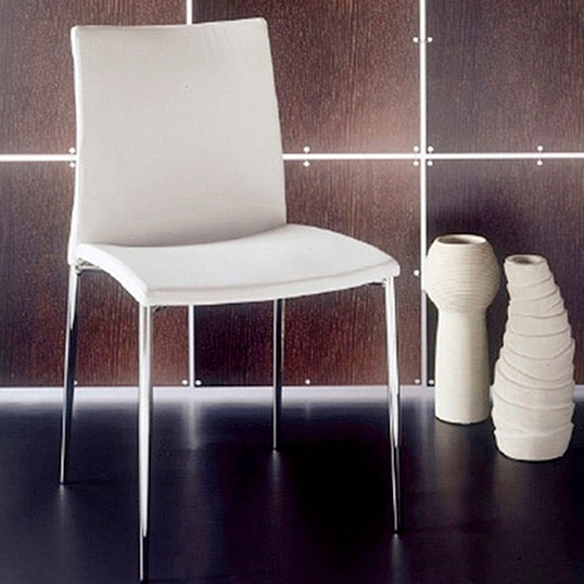 Chair steel frame upholstered in leather or fabric Gilda, Bontempi Casa