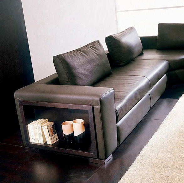 Sofa frame made of massive fir wood upholstered in leather or fabric Maddalena, Bontempi Casa