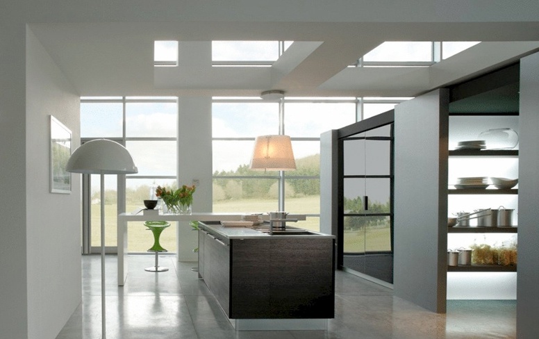 Kitchen with a facade of MDF or plastic Materia, Bontempi Casa