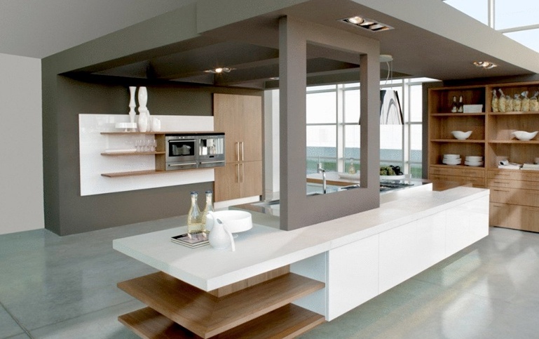 Kitchen with a facade of MDF or plastic Materia, Bontempi Casa
