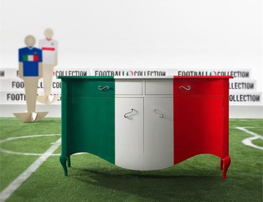 Canteen with case solid wood Free Kick, Modenese Gastone