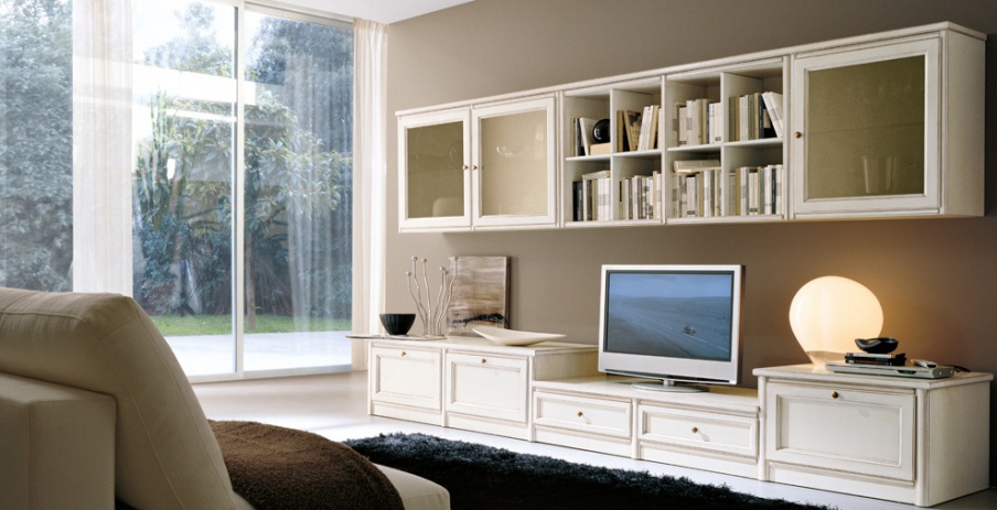 Storage system modular on a frame of solid wood veneer Comp 74, Bruno Piombini