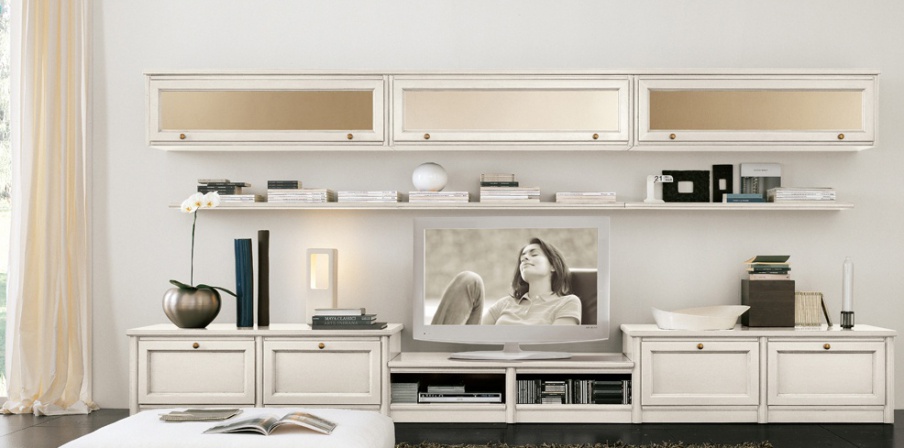 Storage system modular on a frame of solid wood veneer Comp 80, Bruno Piombini